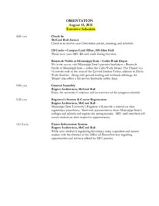 Microsoft Word - Tentative Fall Orientation Schedule 2014.doc