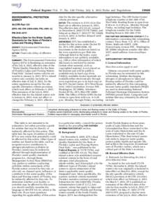 Federal Register / Vol. 77, No[removed]Friday, July 6, [removed]Rules and Regulations ENVIRONMENTAL PROTECTION AGENCY 40 CFR Part 131 [EPA–HQ–OW–2009–0596; FRL–9691–3] RIN 2040–AF41