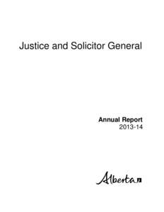 Justice and Solicitor General Annual Report[removed]