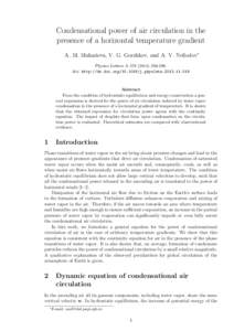 Condensational power of air circulation in the presence of a horizontal temperature gradient A. M. Makarieva, V. G. Gorshkov, and A. V. Nefiodov∗ Physics Letters A298. doi: http://dx.doi.orgj.p