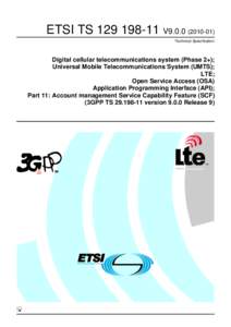 ETSI TSV9Technical Specification Digital cellular telecommunications system (Phase 2+); Universal Mobile Telecommunications System (UMTS); LTE;