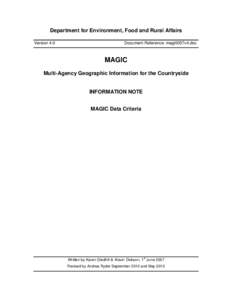 Department for Environment, Food and Rural Affairs Version 4.0 Document Reference: magi0057v4.doc  MAGIC