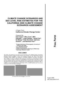 Climate Change Scenarios and Sea Level Rise Estimates for California[removed]Climate Change Scenarios Assessment