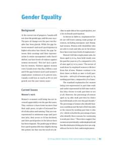 Gender Equality Background cline in male labour force participation, not  At the current rate of progress, Canada will