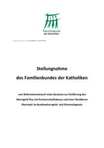 Stellungnahme des Familienbundes der Katholiken