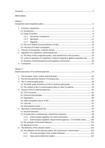 Foreword ............................................................................................................................................... 2 Abbreviations Chapter I Competition and competition policy ......