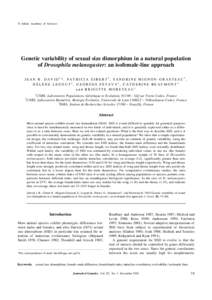 Selection / Drosophilidae / Evolutionary biology / Sex / Sexual selection / Heritability / Polymorphism / Drosophila melanogaster / Sexual dimorphism / Biology / Genetics / Philosophy of biology
