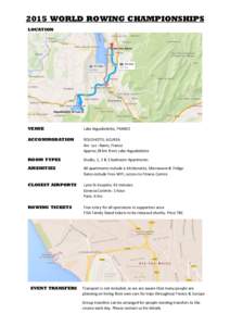 2015 WORLD ROWING CHAMPIONSHIPS LOCATION VENUE  Lake Aiguebelette, FRANCE