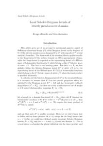 Local Sobolev-Bergman kernels  1 Local Sobolev-Bergman kernels of strictly pseudoconvex domains