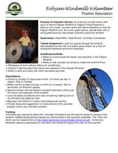 Fabyan Windmill Volunteer