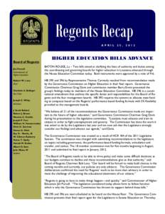 Regents Recap AP RI L Board of Regents Jim Purcell Commissioner