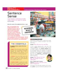 LC1 9/04 p22 Reality FC[removed]:59 PM Page 2  REALITY GRAMMAR>>  Understanding of Sentence Structure