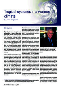Tropical cyclones in a warmer climate Title by Lennart Bengtsson*  Introduction