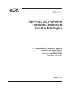 Preliminary 2005 Review of Prioritized Categories of Industrial Dischargers