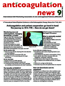 anticoagulation news 9 1 International Self-Monitoring Association of oral anticoagulated Patients (ISMAAP)