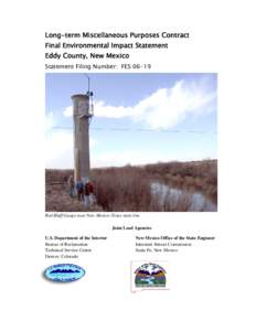 Long-term Miscellaneous Purposes Contract Final Environmental Impact Statement Eddy County, New Mexico Statement Filing Number: FES[removed]Red Bluff Gauge near New Mexico-Texas state line
