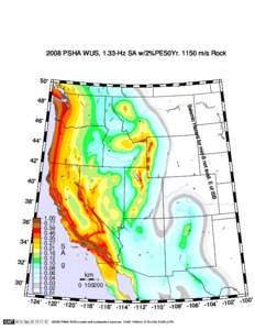 2008 PSHA WUS, 1.33-Hz SA w/2%PE50Yr[removed]m/s Rock  50˚ 48˚ Seis mic H