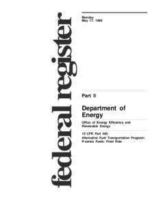 Federal Register/Vol. 64, No. 94/Rules and Regulations - P-series Fuels Final Rule