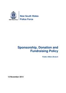 Sponsorship, Donation and Fundraising Policy