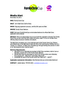   	
   Media Alert November 18, 2013