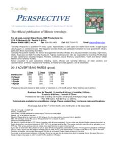 Township  PERSPECTIVE 3217 Northfield Drive, Springfield, Illinois[removed]Phone: [removed]Fax: [removed]The official publication of Illinois townships