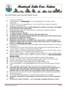 2014 MONTREAL LAKE WALLEYE DERBY RULES[removed].