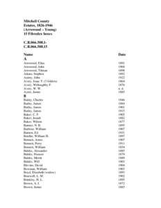 Mitchell County Estates, [removed]Arrowood – Young) 15 Fibredex boxes C.R[removed]1C.R[removed]Name