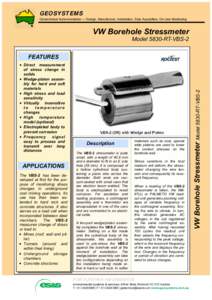 GEOSYSTEMS Geotechnical Instrumentation — Design, Manufacture, Installation, Data Acquisition, on-Line Monitoring VW Borehole Stressmeter Model 5830-RT-VBS-2