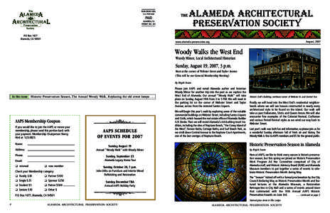 Alameda /  California / Cultural studies / Alameda / Historic preservation / Preservation Action / Architectural historian / Architectural history / Geography of California / San Francisco Bay Area