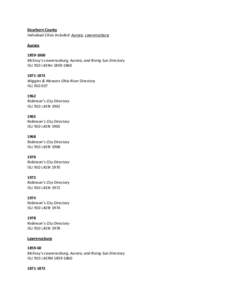 Dearborn County Individual Cities Included: Aurora, Lawrenceburg Aurora[removed]McEvoy’s Lawrenceburg, Aurora, and Rising Sun Directory ISLI 910 L419m[removed]