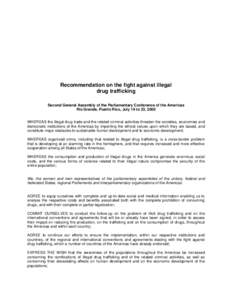 Recommendation on the fight against illegal drug trafficking