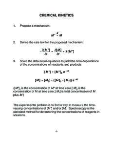 CHEMICAL KINETICS 1. Propose a mechanism:  2.