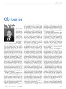OBITUARIES  Obituaries Ray M. Dolby 1933–2013 On September