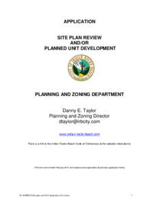 APPLICATION  SITE PLAN REVIEW AND/OR PLANNED UNIT DEVELOPMENT