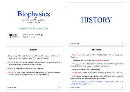 Biophysics  HISTORY