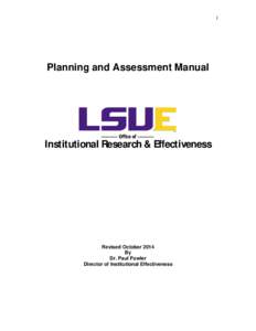 1  Planning and Assessment Manual Institutional Research & Effectiveness