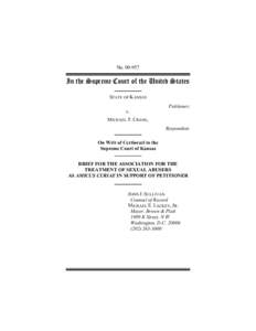 Sex and the law / Mental health law / Criminology / Sex laws / Association for the Treatment of Sexual Abusers / Pedophilia / Child sexual abuse / Insanity defense / Sex offender / Sex crimes / Human behavior / Human sexuality