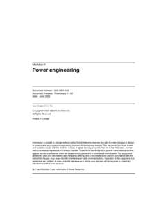 Meridian 1  Power engineering Document Number: Document Release: Preliminary 11.02