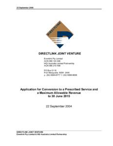 22 September[removed]DIRECTLINK JOINT VENTURE Emmlink Pty Limited ACN[removed]HQI Australia Limited Partnership