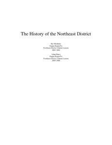 The History of the Northeast District Rai Mordente Kappa Kappa Psi