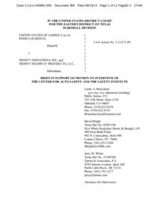 Case 2:12-cv[removed]JRG Document 399 Filed[removed]Page 1 of 11 PageID #: [removed]IN THE UNITED STATES DISTRICT COURT FOR THE EASTERN DISTRICT OF TEXAS MARSHALL DIVISION UNITED STATES OF AMERICA ex rel.