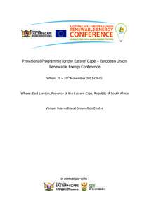 EASTERN CAPE - EUROPEAN UNION  RENEWABLE ENERGY CONFERENCE CONNECTING FOR A GREEN ENERGY FUTURE