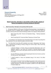 General Assembly  Twentieth session Victoria Falls, Zambia/Zimbabwe, 24-29 August 2013 Provisional agenda item 11