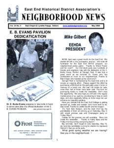 East End Historical District Association’s  NEIGHBORHOOD NEWS Vol. 35 No. 5  Bob Chapin & Lynette Haaga, Editors