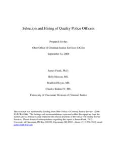 Ohio Office of Criminal Justice Services (OCJS) Grant Report