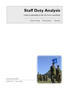 Guidebook to the Cadet Staff Duty Analysis Program