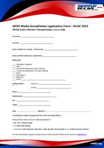 WFDF Media Accreditation Form 2014 WJUC