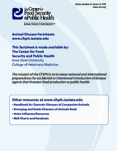 Contagious  Equine Metritis  - CFSPH Technical Disease Fact Sheets