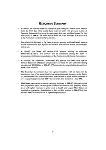 Budget Paper 3 - Executive Summary