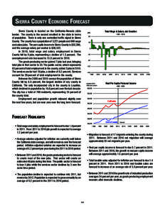 Sierra County eConomiC ForeCaSt Sierra County is located on the California-Nevada state border. The county is the second smallest in the state in terms of population. There is only one controlled traffic signal in Sierra